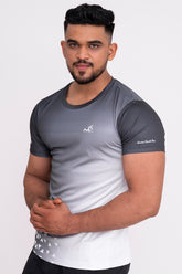 Gradient Round Neck T-Shirt Dark Grey (D)